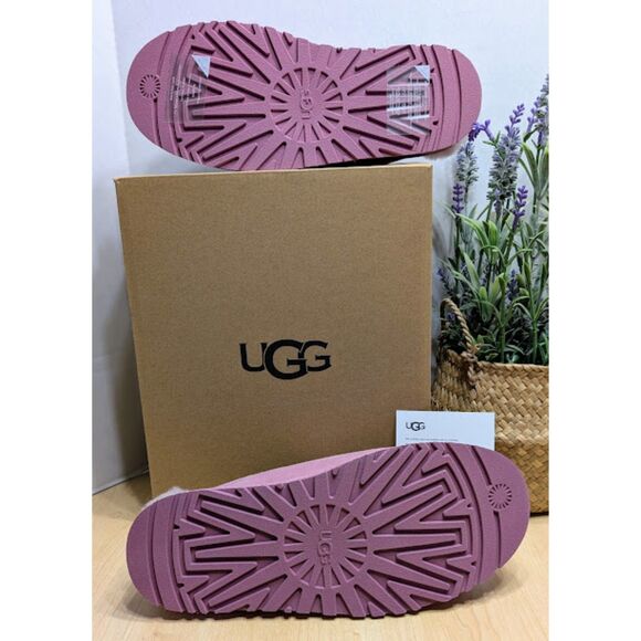 UGG Dusty Orchid Pink Discoquette Platform Suede Slide Slippers Women's 10 NIB - Picture 9 of 13